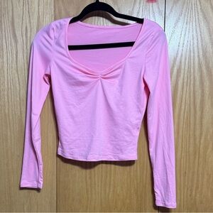 SHEIN Light Pink Long Sleeve Top